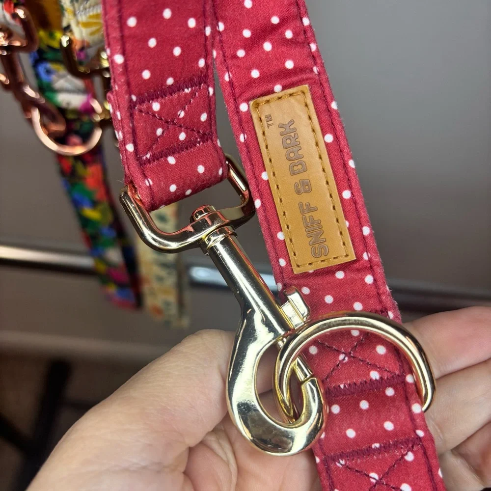 Sniff‎ & Bark Floral and Polka Dot Dog Leashes Bundle of 3- 59in Long x 1in wide
